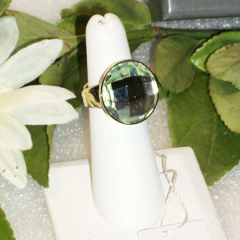 Calvin Klein Green Stone Continuity Ring NEW Sz 6